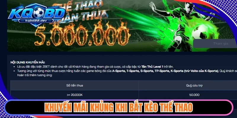Khuyến mãi khủng khi bắt kèo thể thao