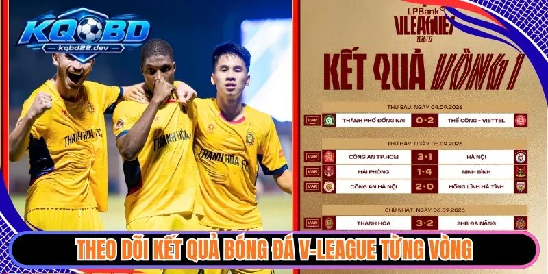 kqbd v-league 3 Theo dõi kết quả bóng đá V-League từng vòng