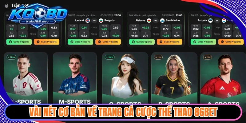 Vài nét cơ bản về trang cá cược thể thao 86bet